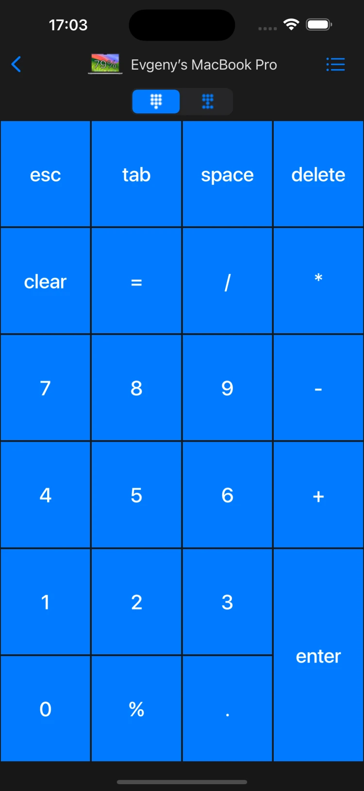 Remote KeyPad & NumPad con su teclado numérico y sus teclas de navegación