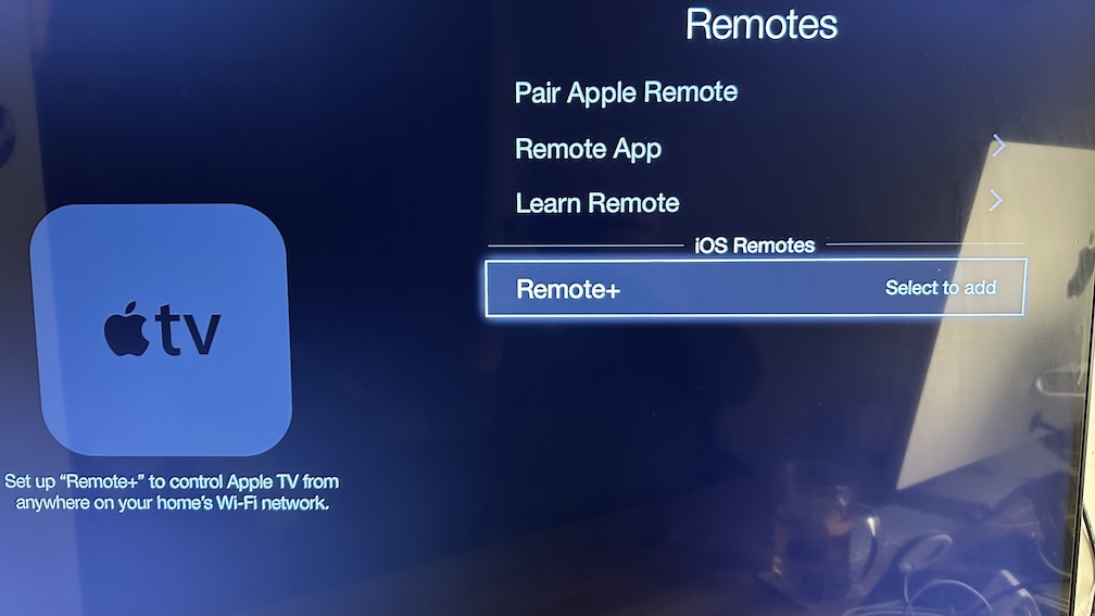 Setting->General->Remotes->App