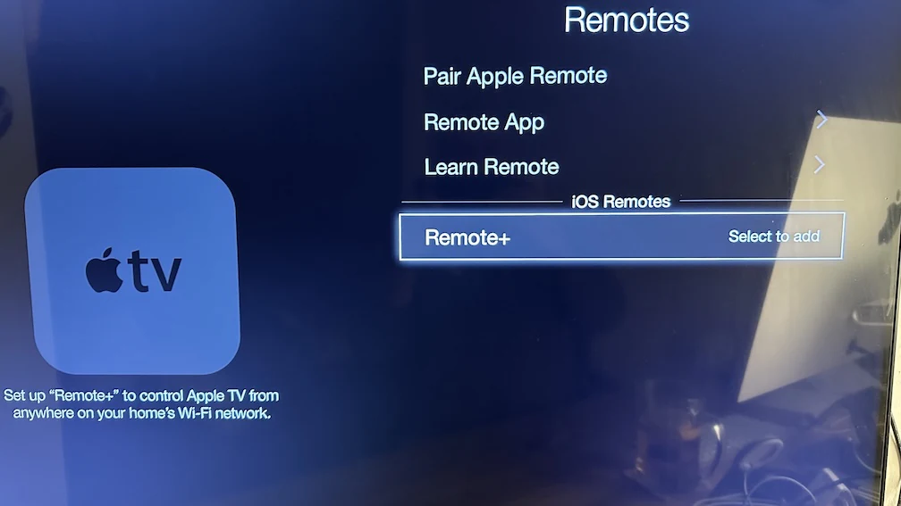 Setting->General->Remotes->App