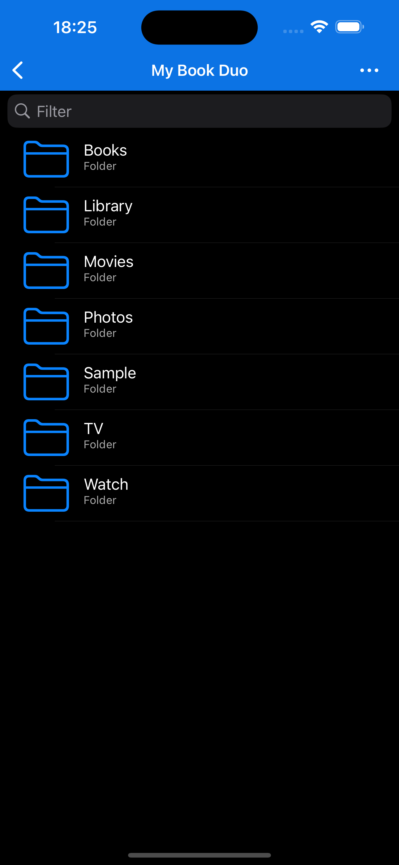File Explorer & Player يعرض المجلدات على جهاز Mac متصل